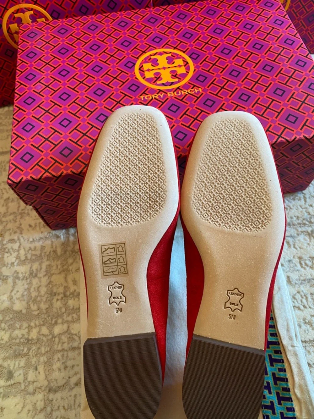 Tory Burch red suede